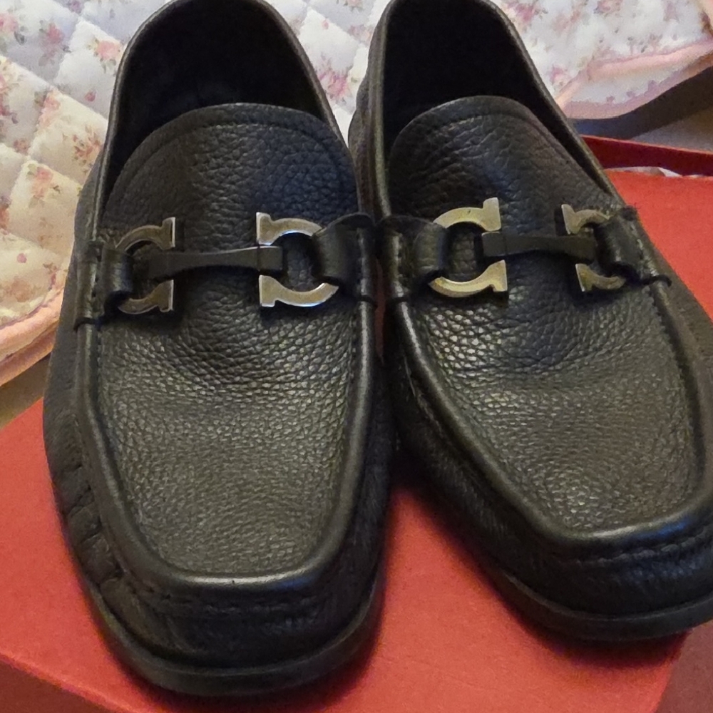 Salvatore Ferragamo 'Grandioso' Gancini Bit Loafers Mens Shoe Sz 7 EE in Black